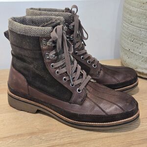 Pajar Boots Mens 11-11.5 Earl Flannel Lined Waterproof Leather Brown Winter EUC